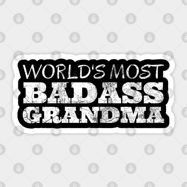 World's Most Badass Grandma Sticker by IndiPrintables